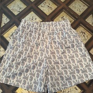 Dior Gray Monogram Patterned Athletic Shorts Bravest Studios Brand Mens